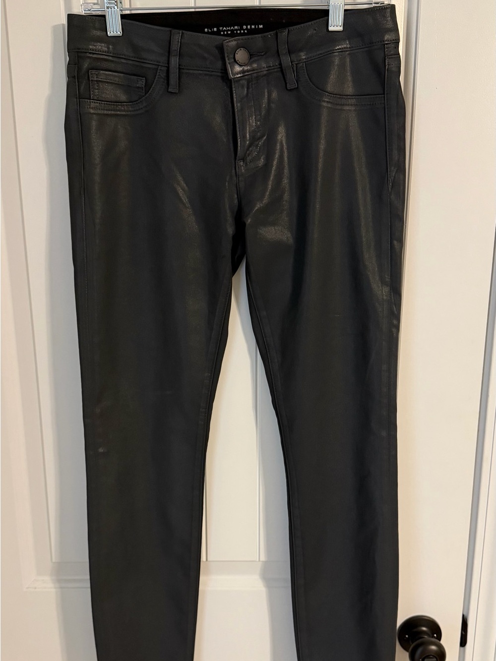 Elie Tahari Black Coated Jeggings - Sleek Stretch